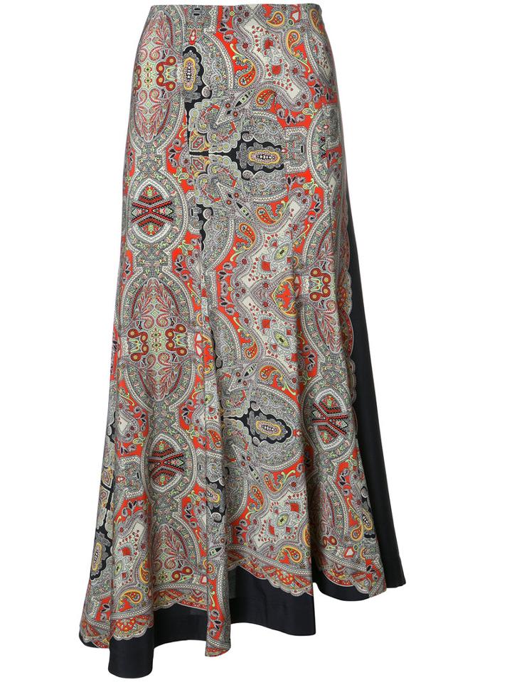 Theory Paisley Print Maxi Skirt, Women's, Size: 6, Silk