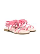 Florens Teen Bow Detail Velvet Sandals - Pink