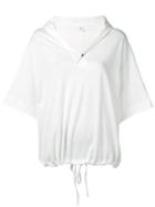 Y's Gathered Hooded Top - White