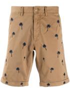 Sun 68 Palms Embroidery Shorts - Neutrals