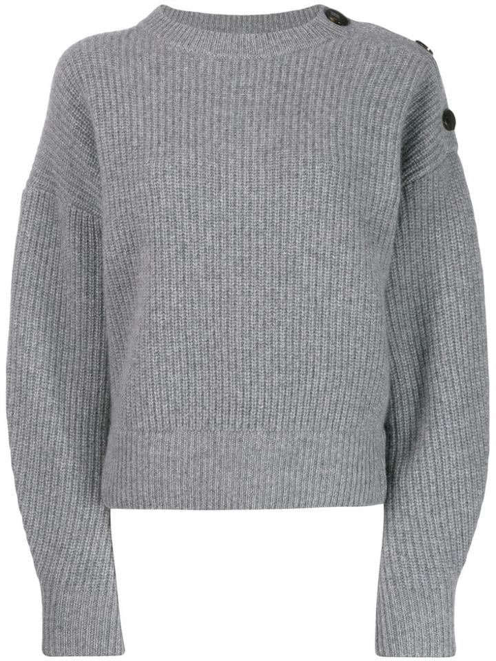 Yves Salomon Shoulder Button Jumper - Grey