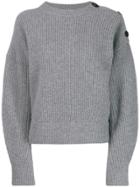 Yves Salomon Shoulder Button Jumper - Grey
