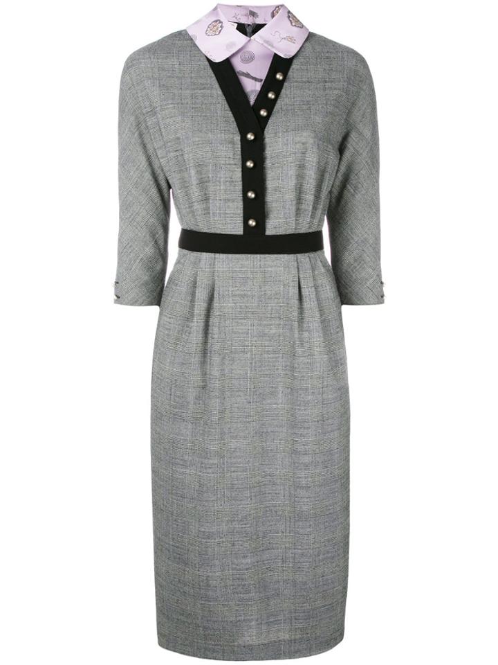 Olympia Le-tan Prince De Galles Marion Dress - Grey
