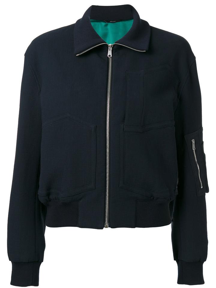 Paul Smith - Multi-pockets Bomber Jacket - Women - Cotton/polyamide/polyester/cupro - 40, Blue, Cotton/polyamide/polyester/cupro