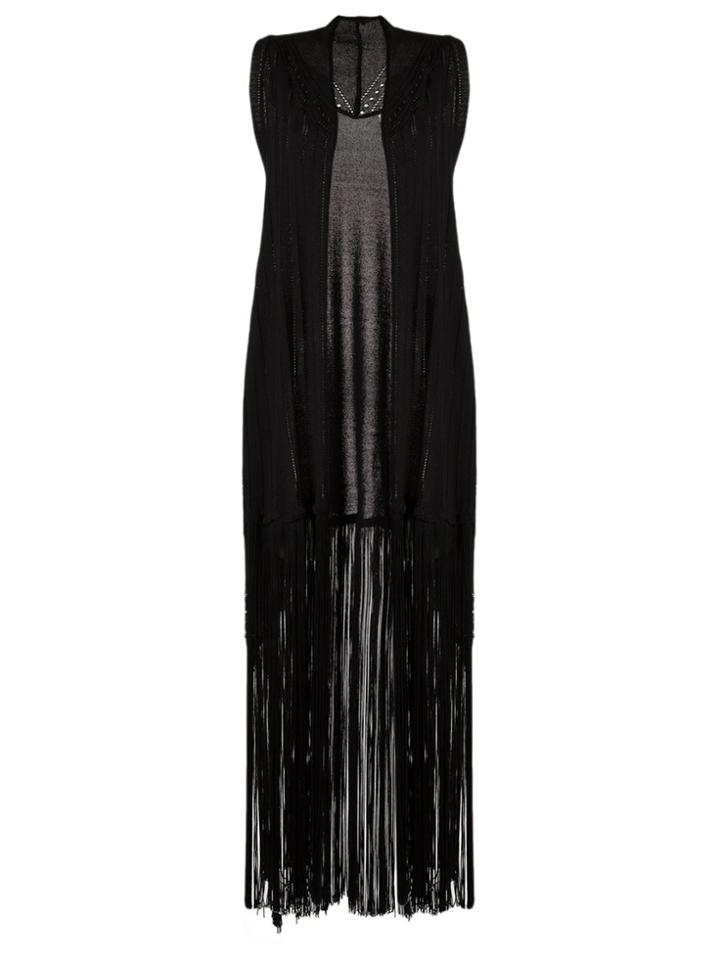 Martha Medeiros Sleeveless Long Jacket - Black