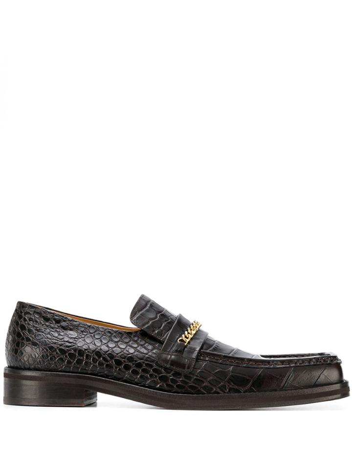 Martine Rose Embossed Chain Detail Loafers - Brown