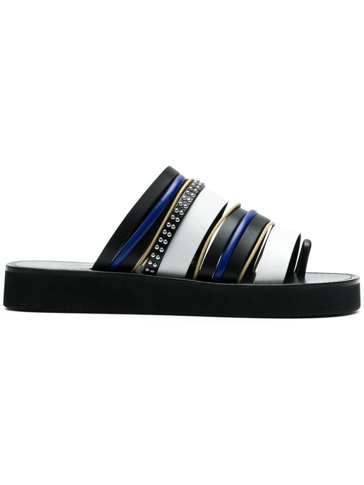 3.1 Phillip Lim Eva Multi Stripe Sandals - Multicolour