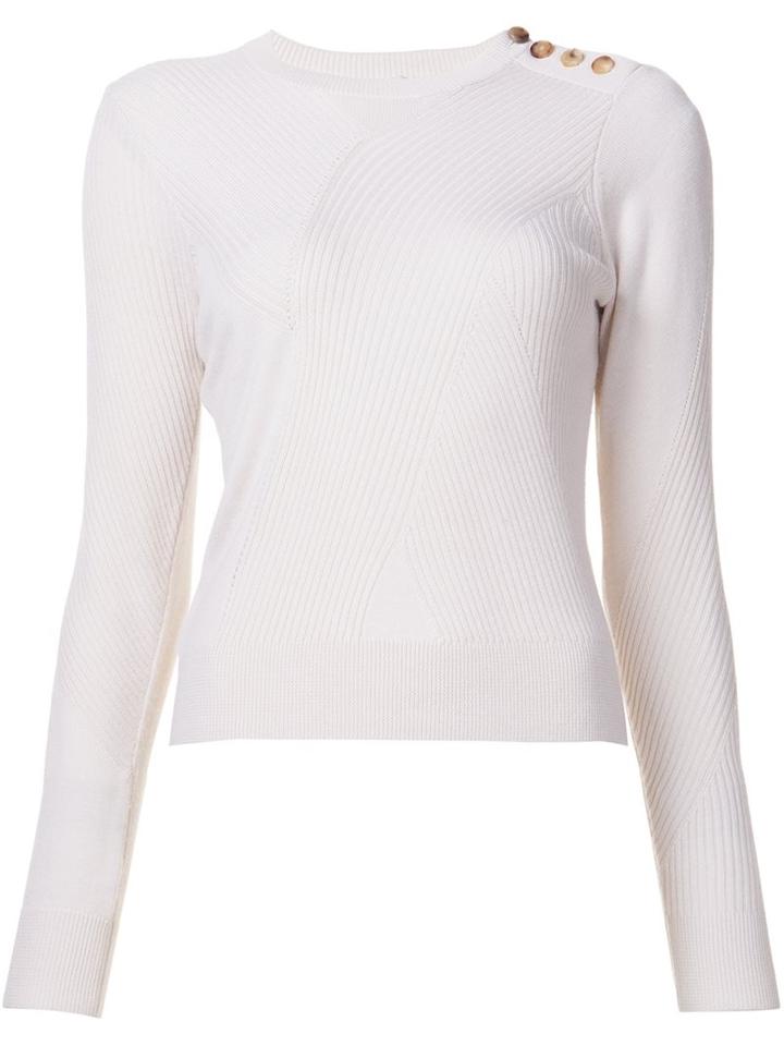 Derek Lam Side Button Ribbed Jumper, Women's, Size: Large, Nude/neutrals, Silk/cashmere