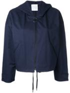 Cityshop - Hooded Bomber Jacket - Women - Cotton/nylon/polyester - One Size, Blue, Cotton/nylon/polyester