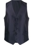Canali Silk Slim-fit Waistcoat - Blue