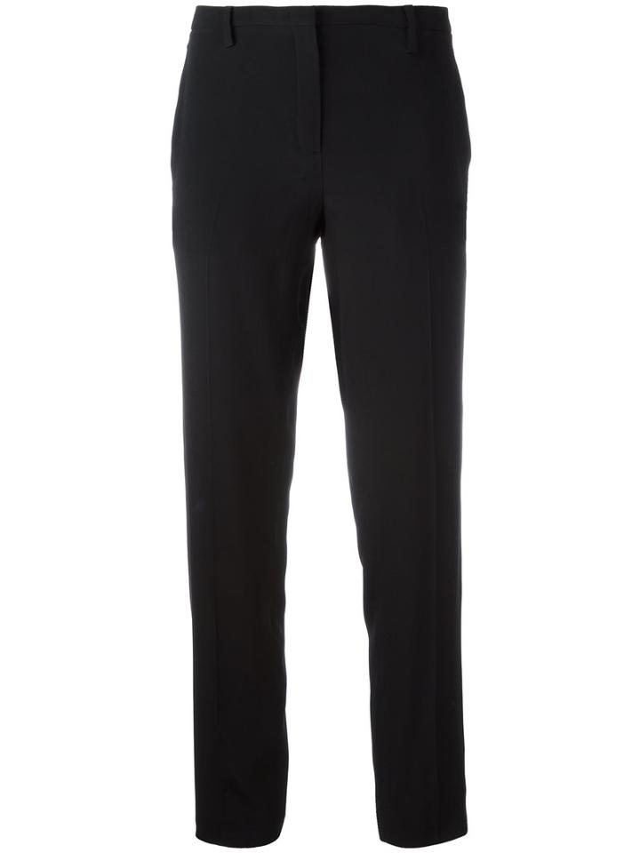 No21 - Cropped Trousers - Women - Silk/acetate - 44, Women's, Black, Silk/acetate