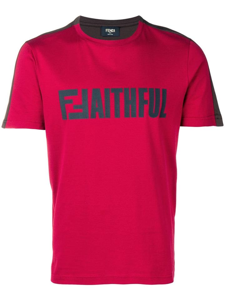 Fendi 'faithful' T-shirt - Red