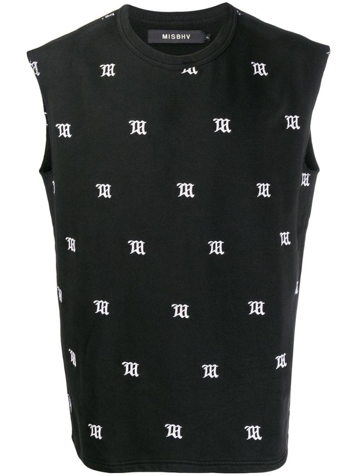 Misbhv Logo Embroidered Tank Top - Black
