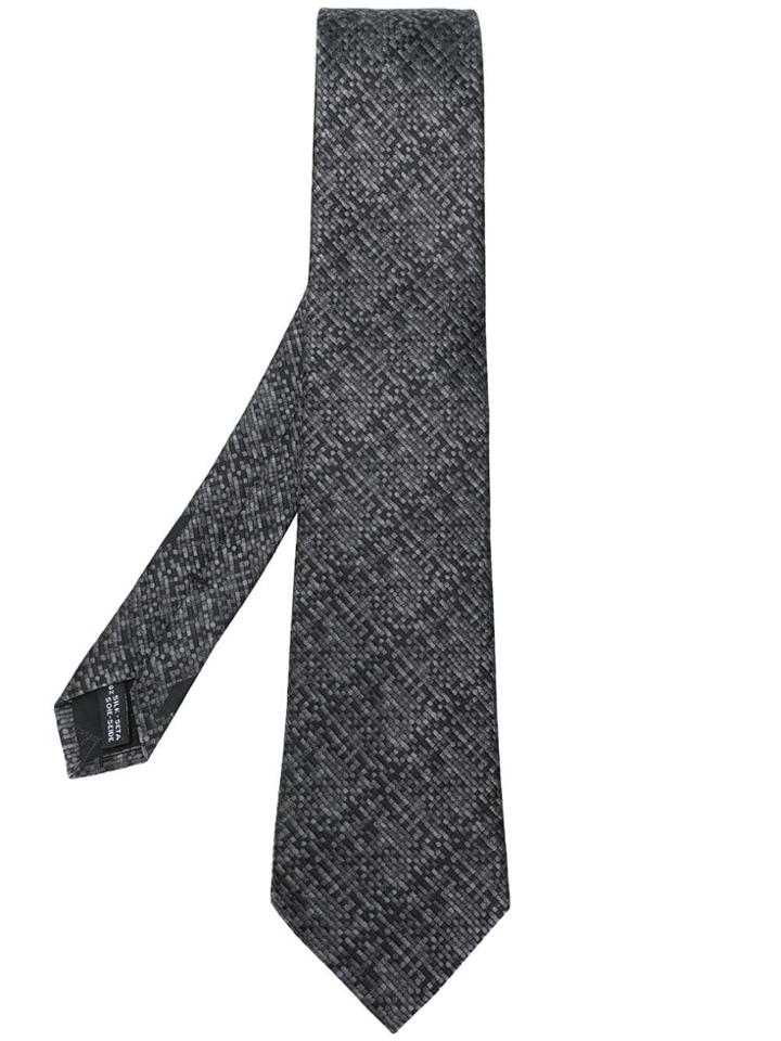 Salvatore Ferragamo Pixel Print Tie - Black
