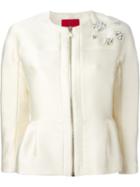 Moncler Gamme Rouge 'ambre' Cropped Jacket, Women's, Size: 1, Nude/neutrals, Polyester/silk