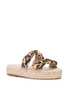 Loeffler Randall Daisy Leopard Sandals - Brown