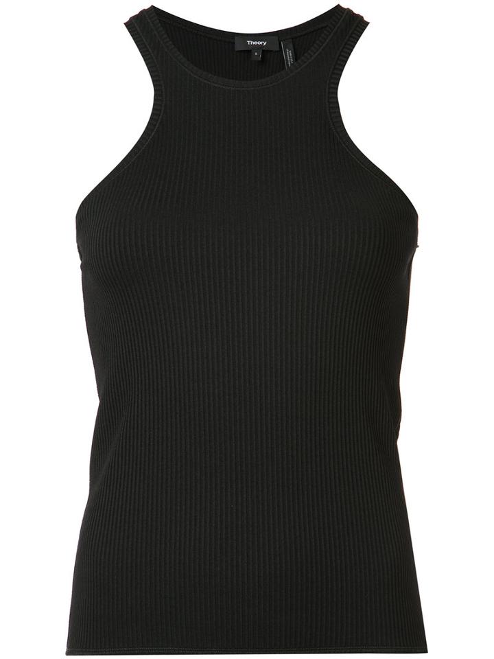 Theory Racerback Ribbed Tank, Women's, Size: Xs, Black, Polyamide/spandex/elastane