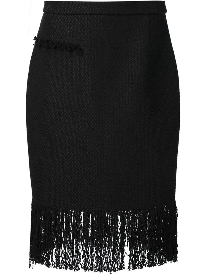 Adam Lippes Fringed Pencil Skirt