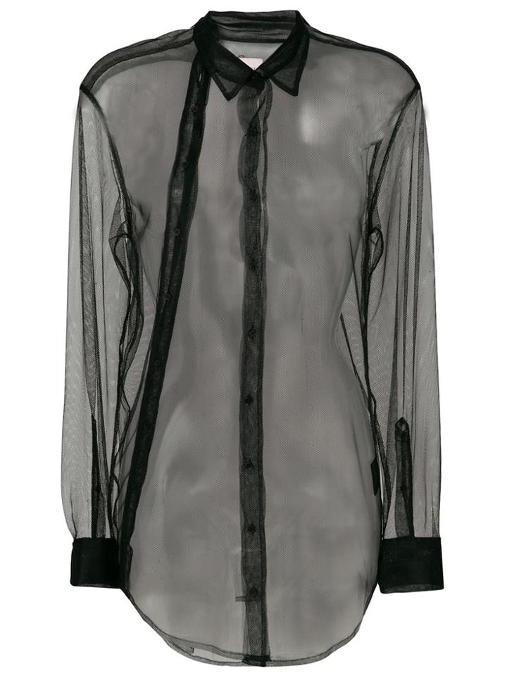 A.f.vandevorst Sheer Buttoned Shirt - Black