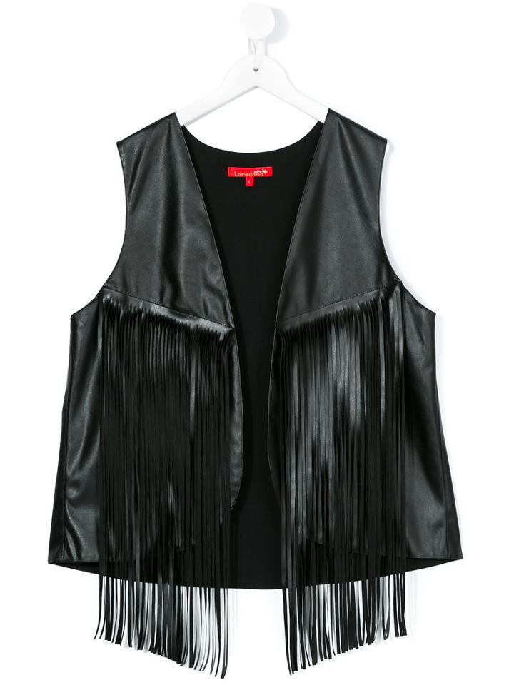 Loredana - Teen Fringed Waistcoat - Kids - Polyester/polyurethane - 14 Yrs, Black