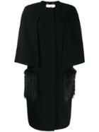 Fendi Cape Style Coat - Black