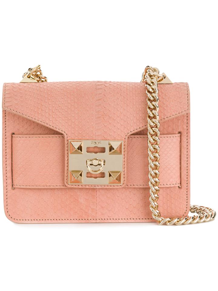 Salar Chain Strap Shoulder Bag - Pink & Purple