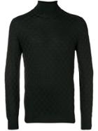 Tagliatore Checkerboard Knit Sweater - Black