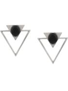 Saint Laurent Oversized Triangle Earrings - Metallic