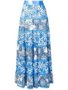 Alice+olivia Patterned Maxi Skirt - Blue