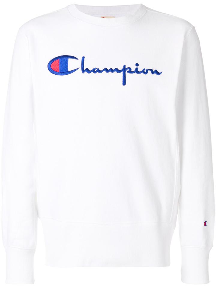 Champion Logo Embroidered Sweatshirt - White