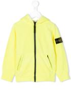 Stone Island Junior - Logo Patch Hooded Jacket - Kids - Cotton - 5 Yrs, Yellow/orange