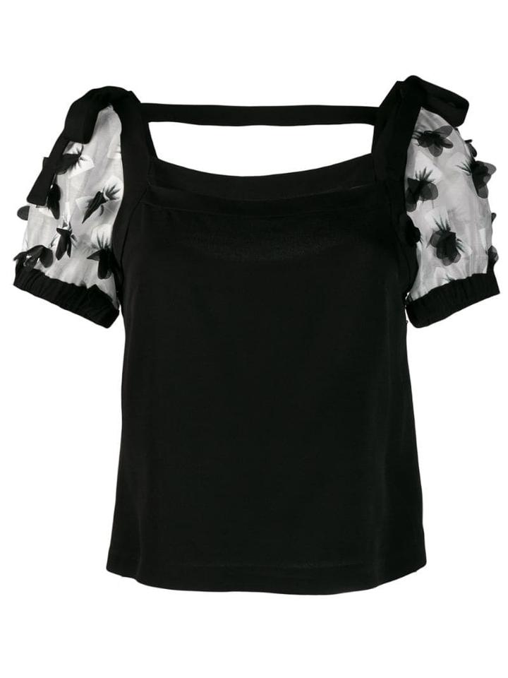 Cavalli Class Sheer Sleeve Blouse - Black