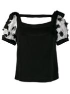 Cavalli Class Sheer Sleeve Blouse - Black