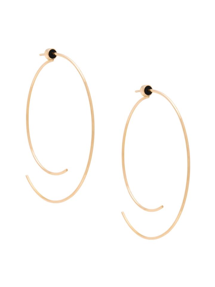 Diane Kordas Curved Open Hoop Earrings - Nude & Neutrals