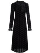 Giambattista Valli Longsleeved Mid-length Dress, Women's, Size: 42, Black, Silk/cotton/viscose