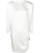Nineminutes Shoulder Pad Draped Dress - White