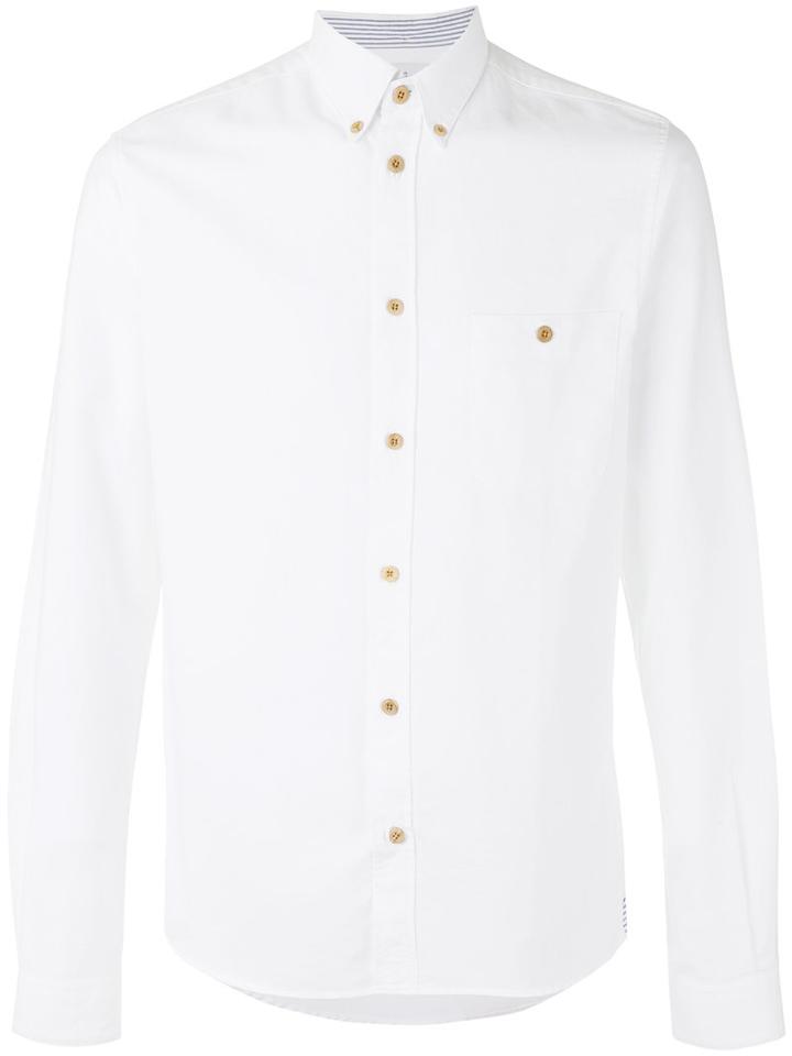 Cuisse De Grenouille Patch Pocket Shirt, Men's, Size: Xl, White, Cotton