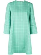 Sara Battaglia Oversized Check Dress - Green