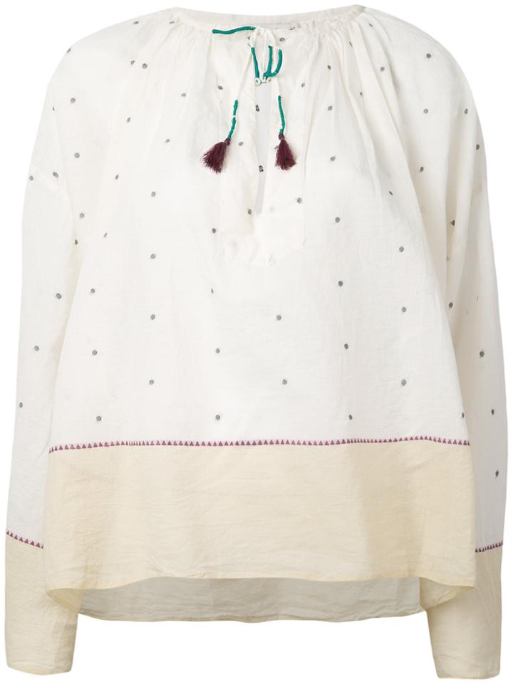 Mes Demoiselles Orpheo Embroidered Blouse - White