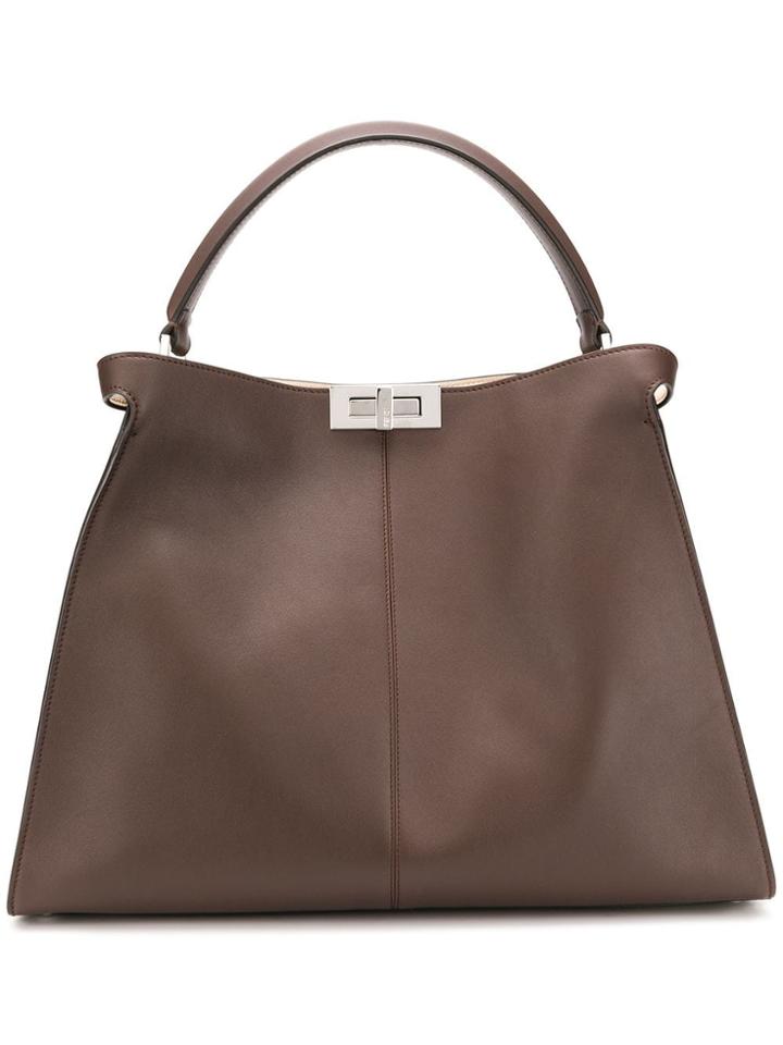 Fendi Peekaboo X-lite Tote Bag - Brown