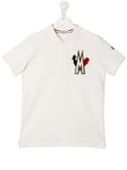 Moncler Kids Teen Logo Patch Polo Shirt - White