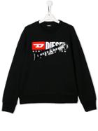 Diesel Kids Teen Printed Sweatshirt - Black