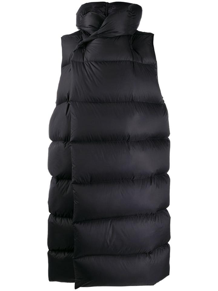 Rick Owens Puffer-style Long-line Gilet - Black
