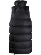 Rick Owens Puffer-style Long-line Gilet - Black