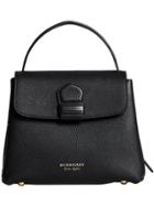 Burberry Small Grainy Leather And House Check Tote Bag - Black