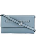 Red Valentino Studded Shoulder Bag, Blue, Calf Leather