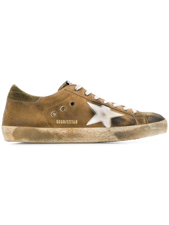 Golden Goose Superstar Distressed Sneakers - Brown