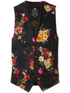 Loveless Floral Print Waistcoat - Black