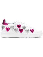 Chiara Ferragni Glitter Heart Low Top Sneakers - White