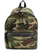 Saint Laurent Camouflage Pattern Backpack - Green